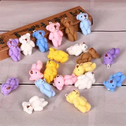 50pc Super Kawaii Mini 4cm Joint Bowtie Teddy Bear Plush dla dzieci zabawki Pchane lalki Prezent dla dzieci Y0106286B