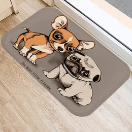 Carpets Suede Cute Dog Pattern Kitchen Bath Entrance Door Mat 40 60 Coral Velvet Carpet Doormat Floor Mats Soft Anti-Slip Rug Home DecorCarp