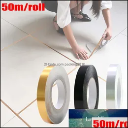 Wall Stickers Home Decor Garden 50M Self-Adhesive Waterproof Pvc Floor Line Sticker Ceramic Tile Space Tape Diy Drop Delivery 2021 Npqiu