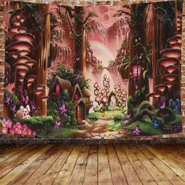 Fantasie Wald Baum Tapisserie Böhmische Dekoration Für Schlafzimmer Wand Teppiche Dekorative Wandgemälde Stoff Tapiz J220804