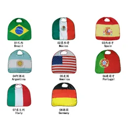 2022 축구 월드컵 국경 국기 클로라크 의상 케이프 70x70cm 후크 루프 어린이를위한 독일 아메리카 국기 선물 선물 3-12 세 아이