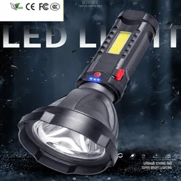 새로운 Yunmai 내장 배터리 LED 손전등 조명 거리 빅 컵 반사 플래시 램프 마이크로 USB 충전식 실외 랜턴