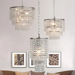 Lampy wiszące amerykańska nordycka restauracja Crystal Chandelier Three Head Retro Field Creatitu