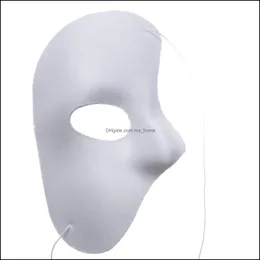 Phantom of the Opera Face Mask Halloween Christmas New Year Party Costume Clothing Miss Up Fancy Dress - De flesta Adts White Drop Delivery 2021