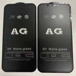 9H AG gehärtetes Glas für iPhone 12 Mini 13 Pro Max 11 Pro X XS Max XR 8 7 Plus Anti-Fingerabdruck-Matte Displayschutzfolie, schwarze Farbe