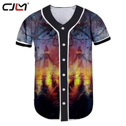 Man 3D Tryckt Tshirt Punk Rock Halloween Herrkläder Horrible Flame Scarecrow Listningen Hip Hop Baseball Shirt 220623