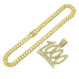 Anhänger Halsketten Männer Hip Hop Schmuck Nummer 1000 Halskette mit 13mm Miami Cuban Kette Iced Out Bling Hiphop Jewlery Neckless Male Morr22