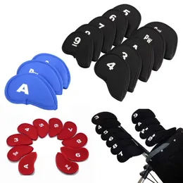 10pcs/set Golf Head Covers Club Iron Protector Cover Akcesoria Black Golfer Golf Akcesoria golfowe rzeczy golfowe