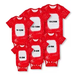 Blank Blank Sublimation Manga curta Manga Bodysuit de mata -luta de tie transferência de calor Sublimação Bodysuit de roupa de Natal Presentes de Natal 2023