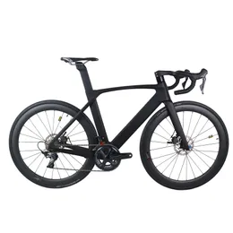 Kolfiber 22 Speed ​​Flat Mount Disc Road Komplett cykel TT-X34 med Ultegra R8000 Groupset All inre kabel