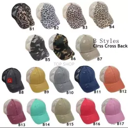 52 Styl Hats Myte Mesh Powrót Leopard Camo Hollow Messy Bun Baseball Cap Trucker Kapelusz Lato Słońce Czapki Szybkie 2022