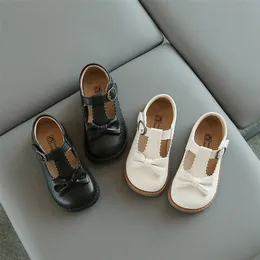 Mode Ttied Princess Laciness Kids Dress Classic Black Beige School Shoes for Girls E06072 220607