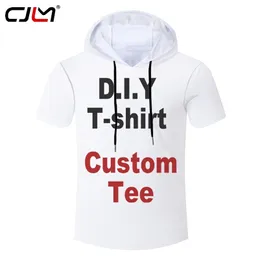 Cjlm 3d impressão diy design personalizado com capuz tshirt hip hop streetwear zip moletom expedidor atacadistas fornecedores para drop shipper 220619