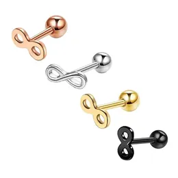 Women Ear Lip Body Cartilage Helix Word 8 Barbell Bar Earrings Surgical Steel Stud Earrings Piercing Jewelry