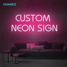 Ohanee Design Custom Led Neon Sign Light room Wedding Party 생일 침실 이름 개인 장식 220615