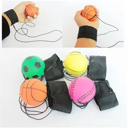 Kasta bouncy gummiboll barn rolig elastisk reaktionsträning handledsband bollar för utomhus lekutrustning spel leksaker tränar armar