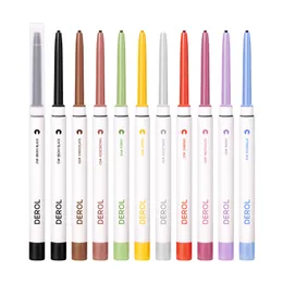 10 färger matt eyeliner gel penna lätt att bära färgstarka vit gul blå ögon liner penna