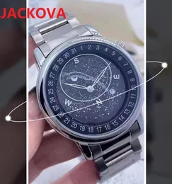 Cronometro da uomo di alta qualità con due punti di lavoro Orologio cronometro da uomo Generoso Sky Blue Moon Bussola movimento al quarzo Vetro zaffiro Classico orologio da polso super luminoso