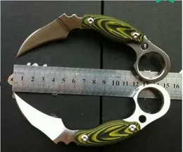 Kazutoshi Tanabe Ghost Claw Knife D2 Karambit Claw 고정 블레이드 칼인 사냥 생존 EDC 도구 포켓 크리스마스 선물 나이프 A1171