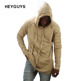 HEYGUYS design hoodie ripped damage men color fashion sweatshirts brand original design casual pullover autumn hip hop 201126