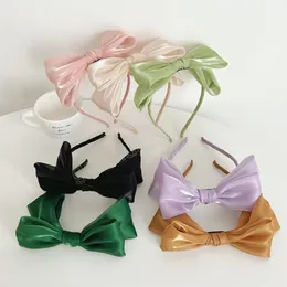 Moda Opaska dla kobiet Świeże światło Kolor Hairband Big Bowknot Nakrycia głowy Solid Color Turban Akcesoria do włosów