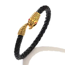 кожаные браслеты для женщин аксессуары Новые модные украшения ковхида браслеты мужская змея -змеи
