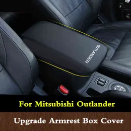 Mitsubishi Outlander 2013 2016 2018 Leather Car Armrest Pad Center Console Console Armrests Box Storage Cover Protection Cushion H220428