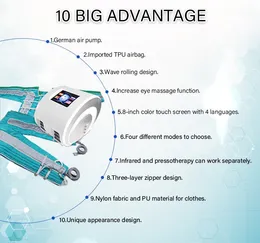 携帯型リンパ排水機エアマッサージャープレッシャー療法空気圧スリミング装置3 1赤外線ライト技術と目マッサージ4モード