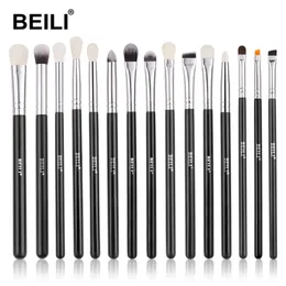 BEILI Black 1019Pcs Brushes Natural Hair Eyeshadow Blending Eyeliner Makeup Brush Set Shader Eyebrow brochas maquillaje 220611