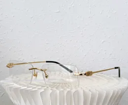 Prostokątne 0069o bez krawędzi okulary okulary optyczne szklanki bezkroźne mężczyźni Modne okulary przeciwsłoneczne ramy z pudełkiem