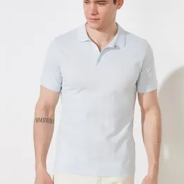 Trendyol Male Colar Jacquard Polo Collar Tshirt TMNSS20PO0009 MĘŻCZYZN STORNIKA Moda Summer Spring Tshirt 220704