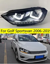 Bilstyling strålkastarenhet för VW Golf Sportsvan 2006-20 19 strålkastare LED Daytime Running Lights Tuning Accessories