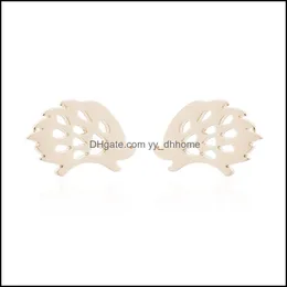 Stud Earrings Jewelry Lovely Hedgehog For Girls Cute Fashion Animal Ear Stainless Steel Sier Earing Wholesale Drop Delivery 2021 Lnuds