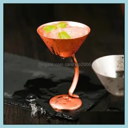 Bicchieri da vino bevande cucina da pranzo bar per casa giardino da 150 ml cocktail champagne creativo piede pieghevole sier rame in acciaio inossidabile 304 bevanda