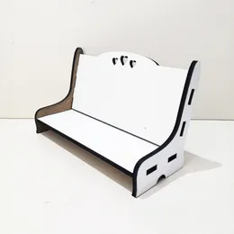 Sublimation Long Bench Decorative Objects Figurines Customize Blank Mini Chair White Blank MDF Festival Gift A02