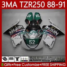 Kit de feiras para Yamaha TZR-250 TZR250 TZR 250 R RS RR 88 89 90 91 ABS TRABALHO 115NO.70 YPVS 3MA TZR250R TZR250RR 1988 1989 1990 1991 TZR250-R Green Black 88-91 moto corpo