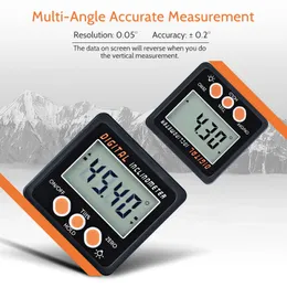 Elektronisk protractor Digital inklinometer 0-360 Aluminiumlegering Digital Bevel Box Angle Gauge Meter Magneter Bas Mätverktyg