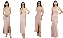 New Arrival 7 Styles Criss-Cross Bridesmaid Dresses Women Backless Spaghetti Strap Formal Wedding Party Gowns Split Side Sexy Dress CPS301