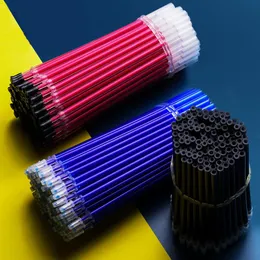 Gel Pens 100Pcs/lot Erasable Pen Refill Office Rod 0.5mm Blue Black Ink School Stationery Writing Tool Gift