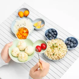 Baby Gadgets Kid Tecknade Mus Skål Rätter Lunchkasse Barn Barn Barn Ris Matning Skål Plast Snack Plate Porslin 4 Färger