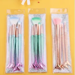 Juego De Cepillos De Maquillaje De Sirena De Kit De Maquillaje