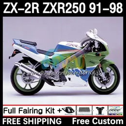 Body for Kawasaki Ninja ZX2R ZXR250 ZX 2R 2 R R250 ZXR 250 89-98 9DH.54 ZX-2R ZXR-250 91 92 93 94 95 96 97 98 ZX-R250 1991 1992 1993 1994 1996 1997 1998 Fairing Blue Green Green