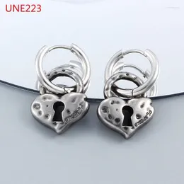 Stud Fashion Women Men Silver Color Gold Titanium Water Drop Lock Klucz czarny olej kroplowy 50 kolczyków piercing biżuterię odet22 Farl22