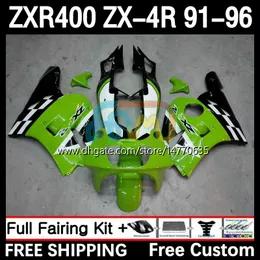 Набор для кузова для Kawasaki Ninja ZXR-400 ZX 4R Cowling ZXR 400 CC 400CC Fairing 12DH.103 ZX-4R ZXR400 91 92 93 94 95 96 ZX4R 1991 1992 1993 1994 1995 1996 Body Light Green