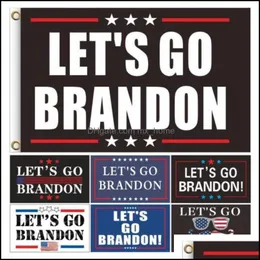 2024 New Lets Go Brandon Bandiera elettorale Bandiere presidenziali bifacciali 150 * 90 cm Consegna di goccia all'ingrosso 2021 Banner Forniture per feste festive