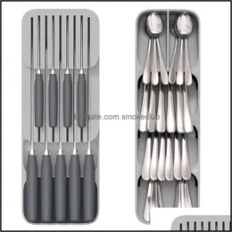 Plastic Knife Block Holder Der Knives Fork Spoons Storage Rack Stand Cabinet Tray Kitchen Fashion Organizer Drop Delivery 2021 Utensil Organ