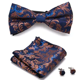 Set di cravatte sottili arco e tasca quadrata a poppa cravatta cravate mane di fazzoletto corbatas hombre pajarita fit wedding