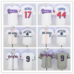 Chen37 Best The BASEketball Beers Movie Jerseys Baseball 17 Doug Remer 44 Joe COOP Cooper BASEketball White Button Shirts Gray 9 Roy Hobbs Jersey