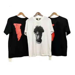 Designer Collaboration VLones Devil V Mężczyzna T Shirt Postać Print High Street Moda Marka Loose Casual Kobiety Hip Hop Krótki Rękaw Serdeei85