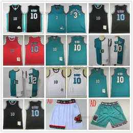 قمصان كرة السلة القديمة 3 Shareef 10 Mike 12 Ja Abdur Bibby Morant Jersey Shorts مخيط أخضر أبيض أحمر 1998-1999